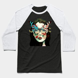 Butterfly Princess No. 2: Perfection is Overrated on a Dark Background Baseball T-Shirt